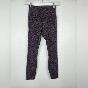 Lululemon Align Cropped Leggings Lace Pattern Size 4